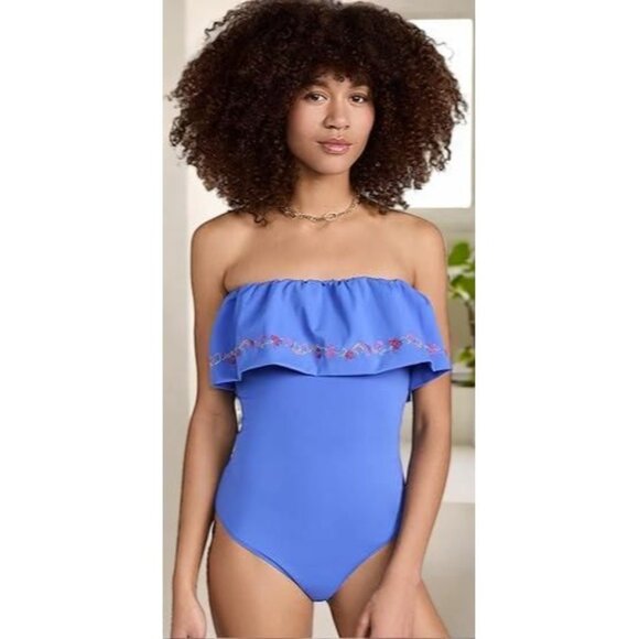 Caroline Constas Women's Blue Multi Marisol One Piece Swimsuit Size XXS NWT - Picture 1 of 4